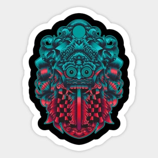 Barong Balinese with neon color Sticker